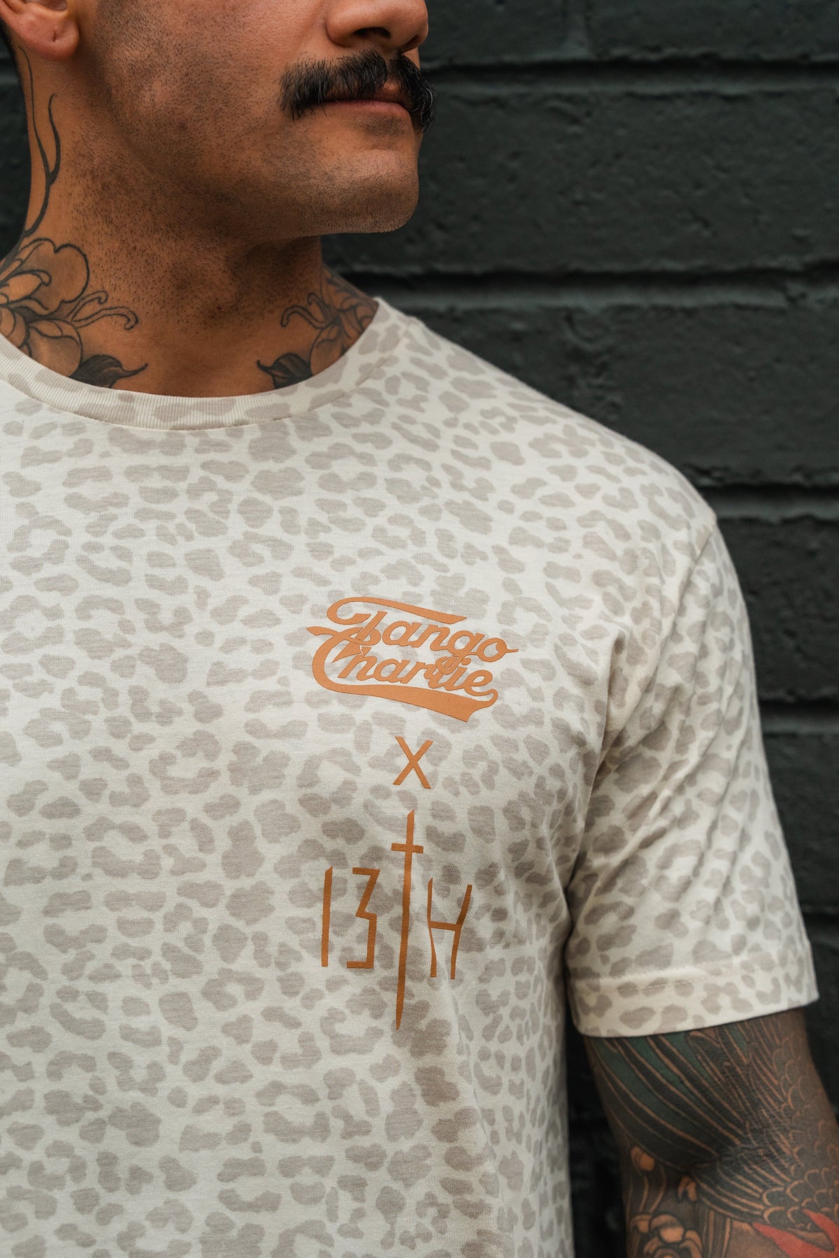 Lift Heavy. Pray Hard. Cream Leopard - Tee MENS UNISEX