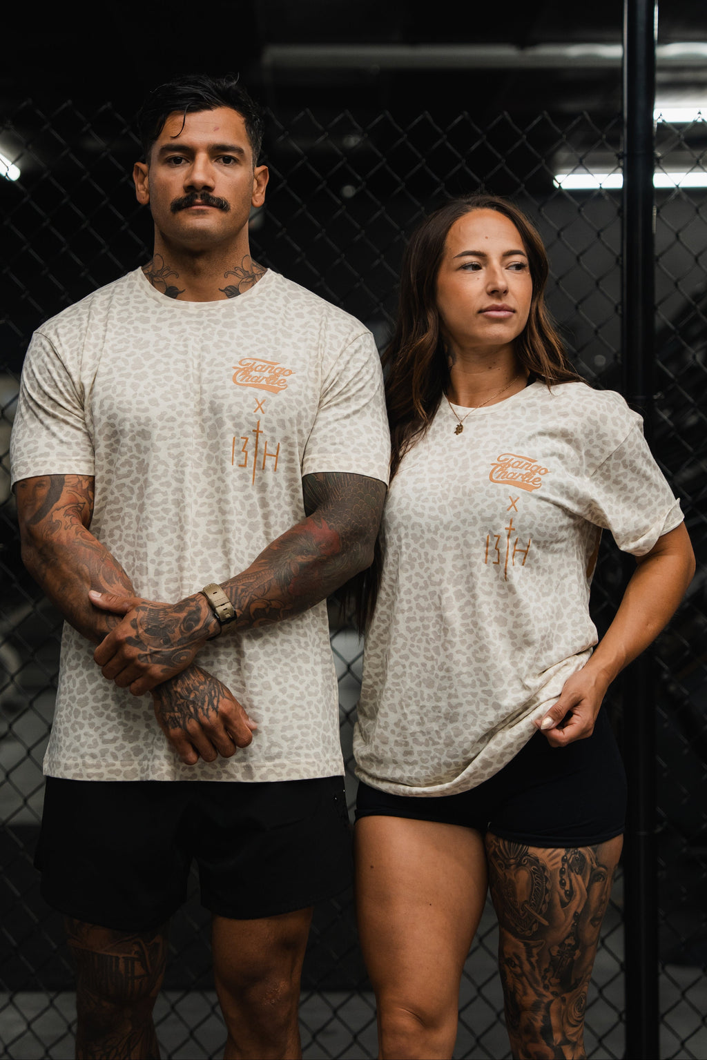 Lift Heavy. Pray Hard. Cream Leopard - Tee MENS UNISEX