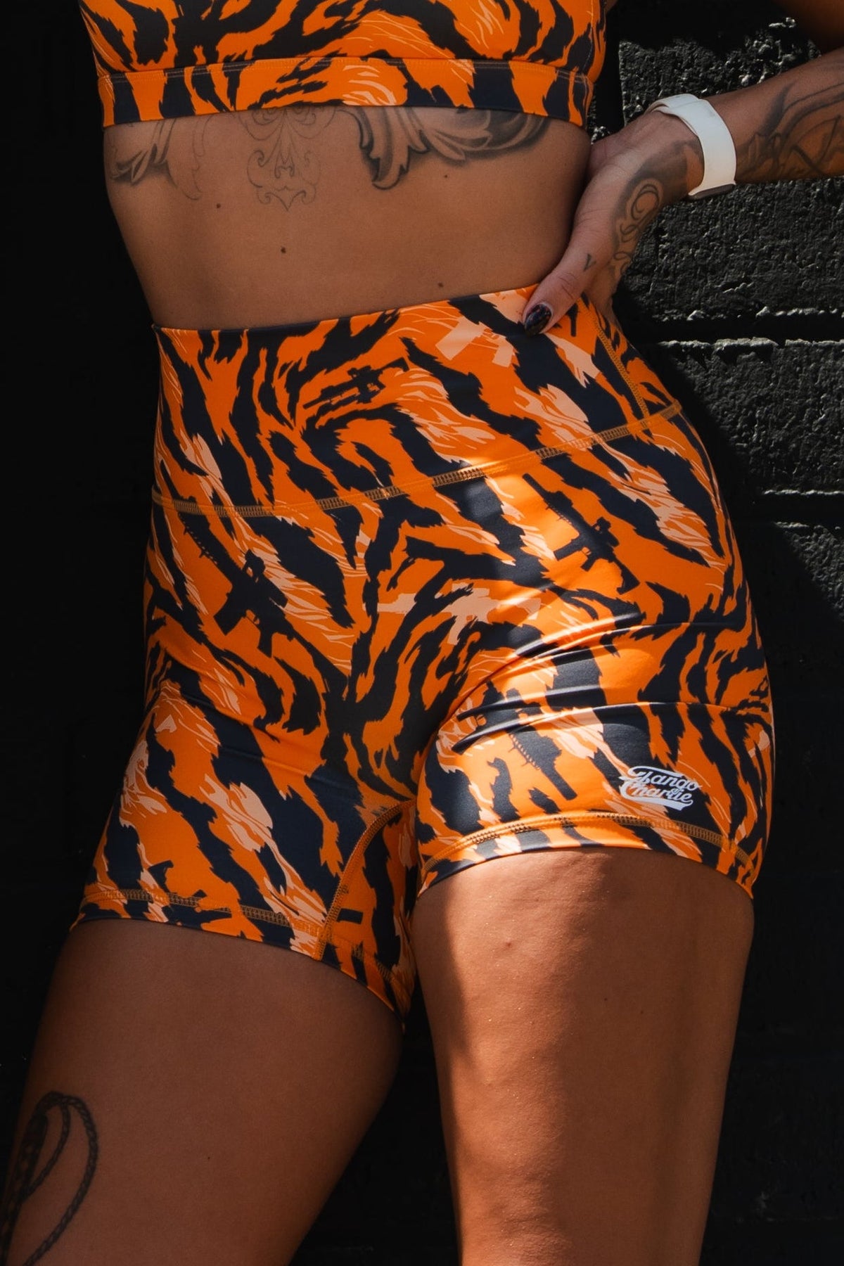 🐅Tiger Snipe printed Women's High-Waisted Seamless Front Compression Training Shorts |🐅