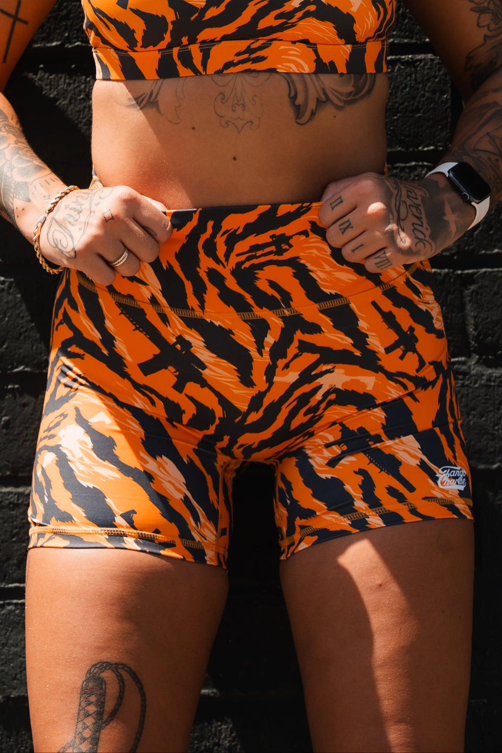 🐅Tiger Snipe printed Women's High-Waisted Seamless Front Compression Training Shorts |🐅