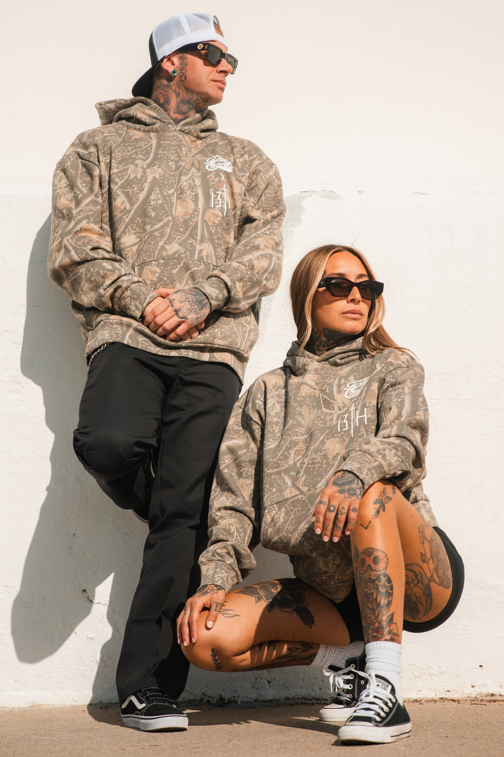 Lift Heavy. Pray Hard. - Premium Deadwood Camo Hoodie MENS UNISEX
