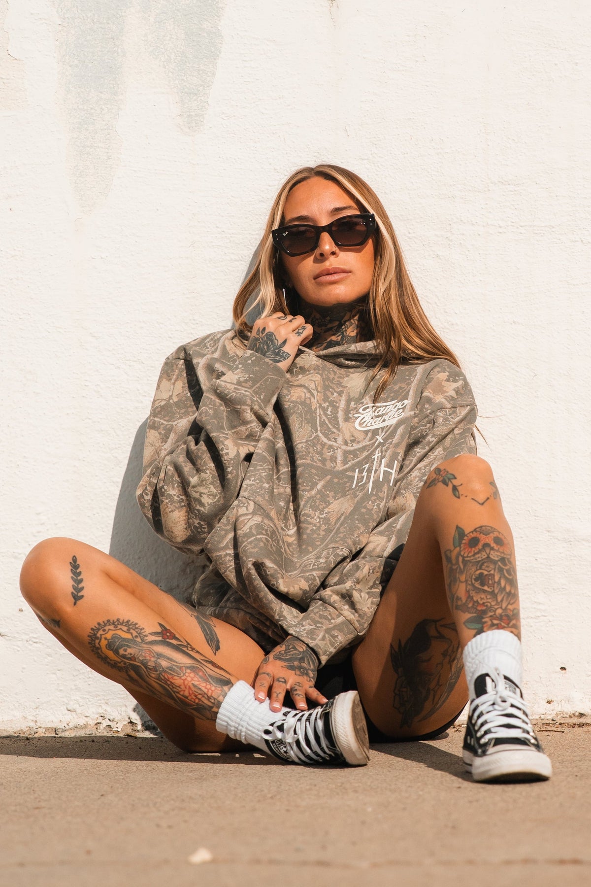 Lift Heavy. Pray Hard. - Premium Deadwood Camo Hoodie MENS UNISEX