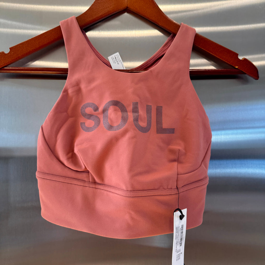 Lululemon x Soul Cycle Matching Set in Brier Rose Wunder Train Tight 25” and Long Line Bra