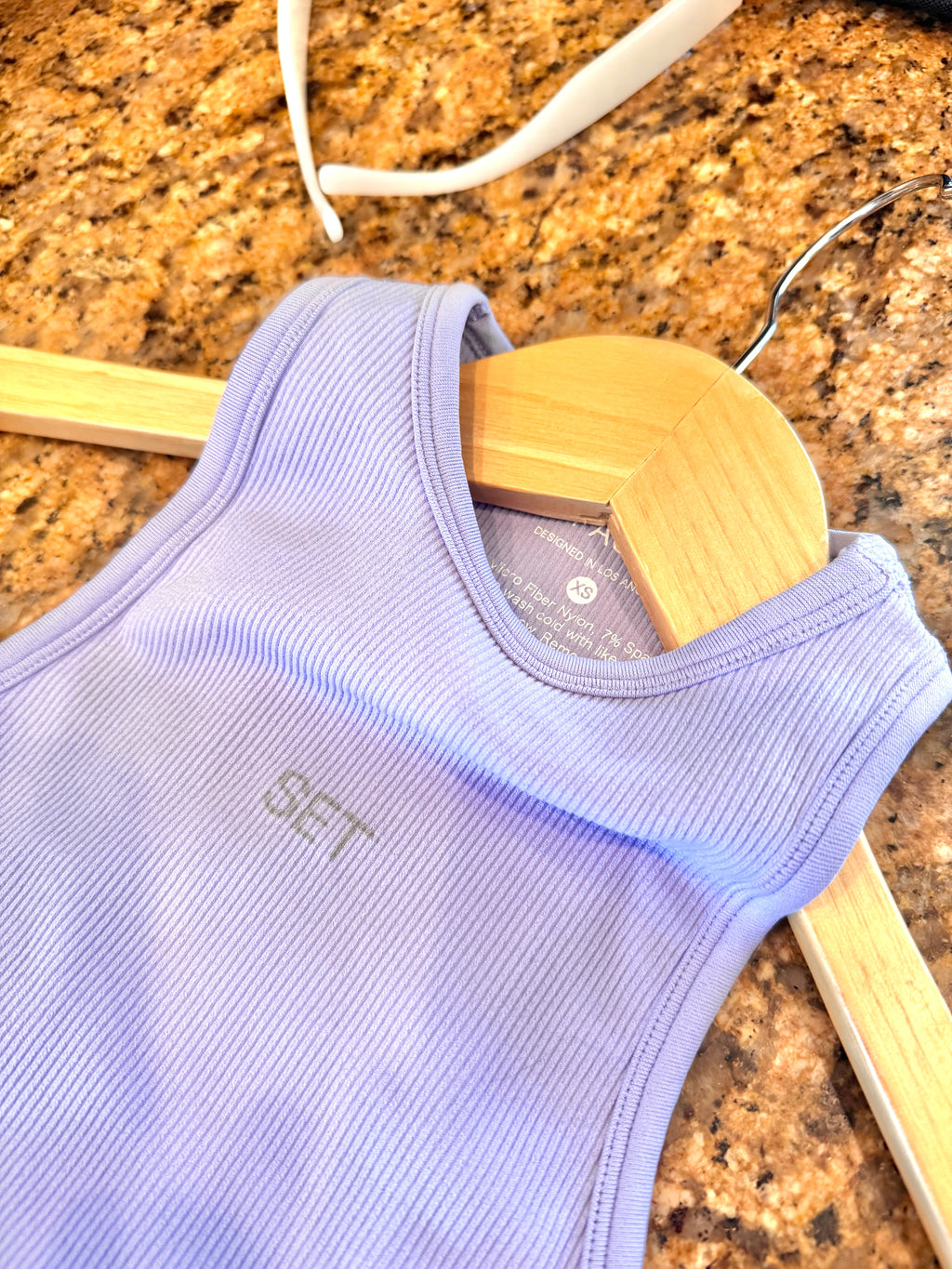 SET Active Matching Set in Lilac Purple - Sculptflex Power Angle Bra and Power Shorts in Lily