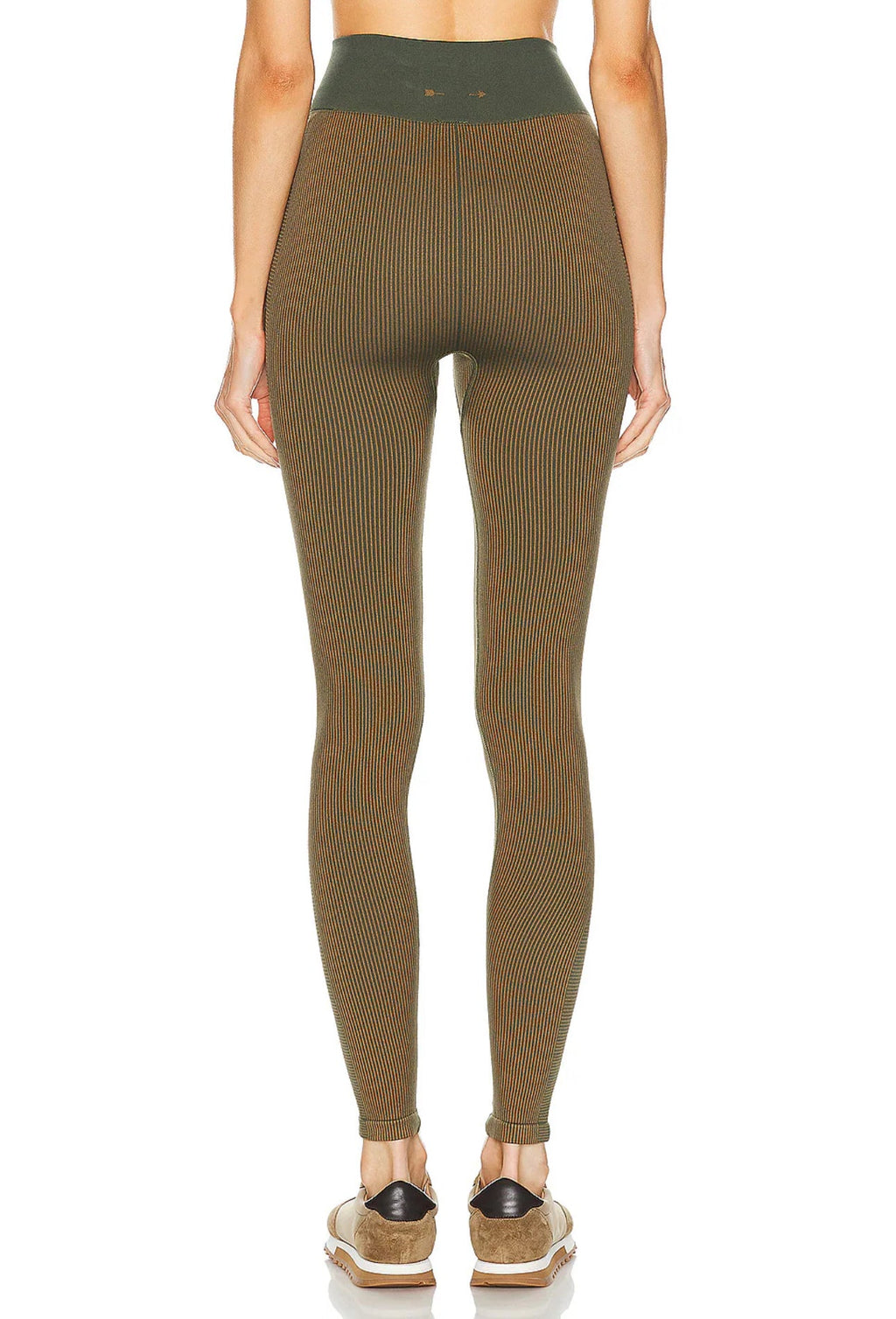 The Upside SET Seamless Ballet Bra and Ribbed Leggings in Khaki