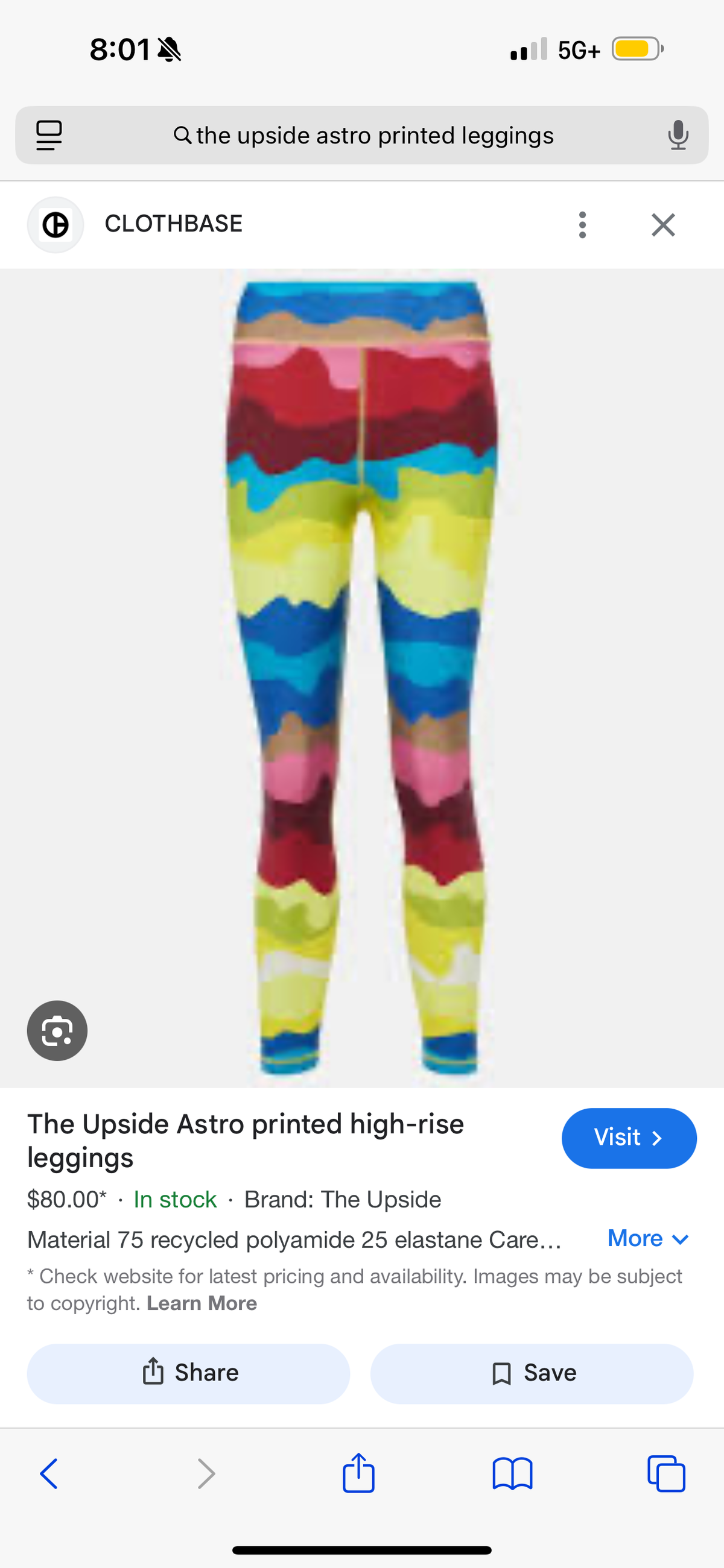 The Upside SET Astro Rory Bra and Printed Leggings in Multicolor / Citrus