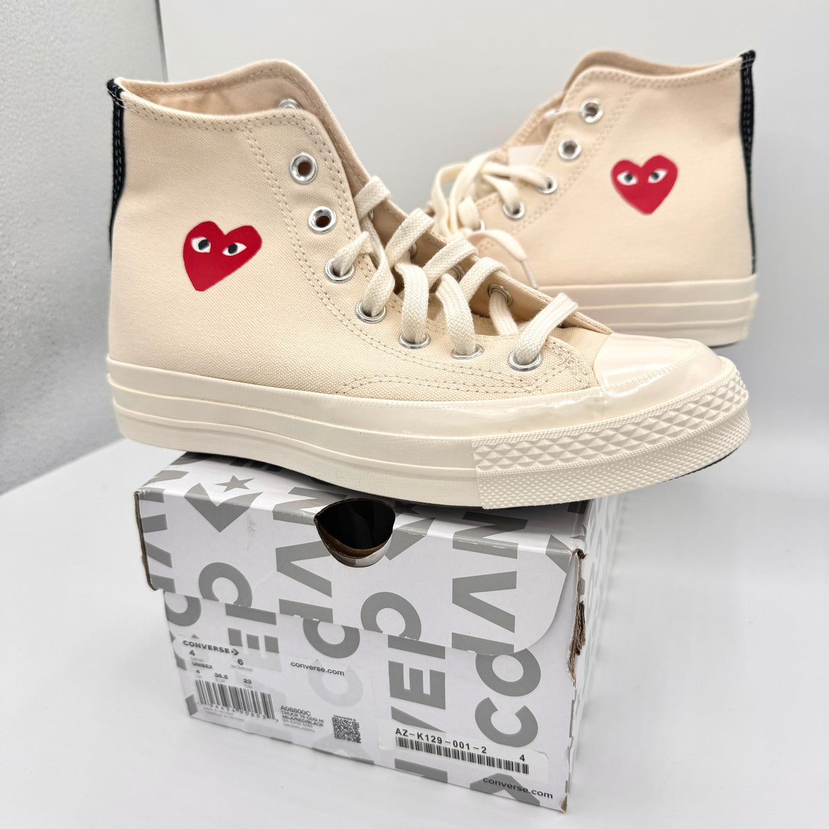 Commes Des Garçons CDG Play Converse High Top Chuck 70 Heart Sneaker