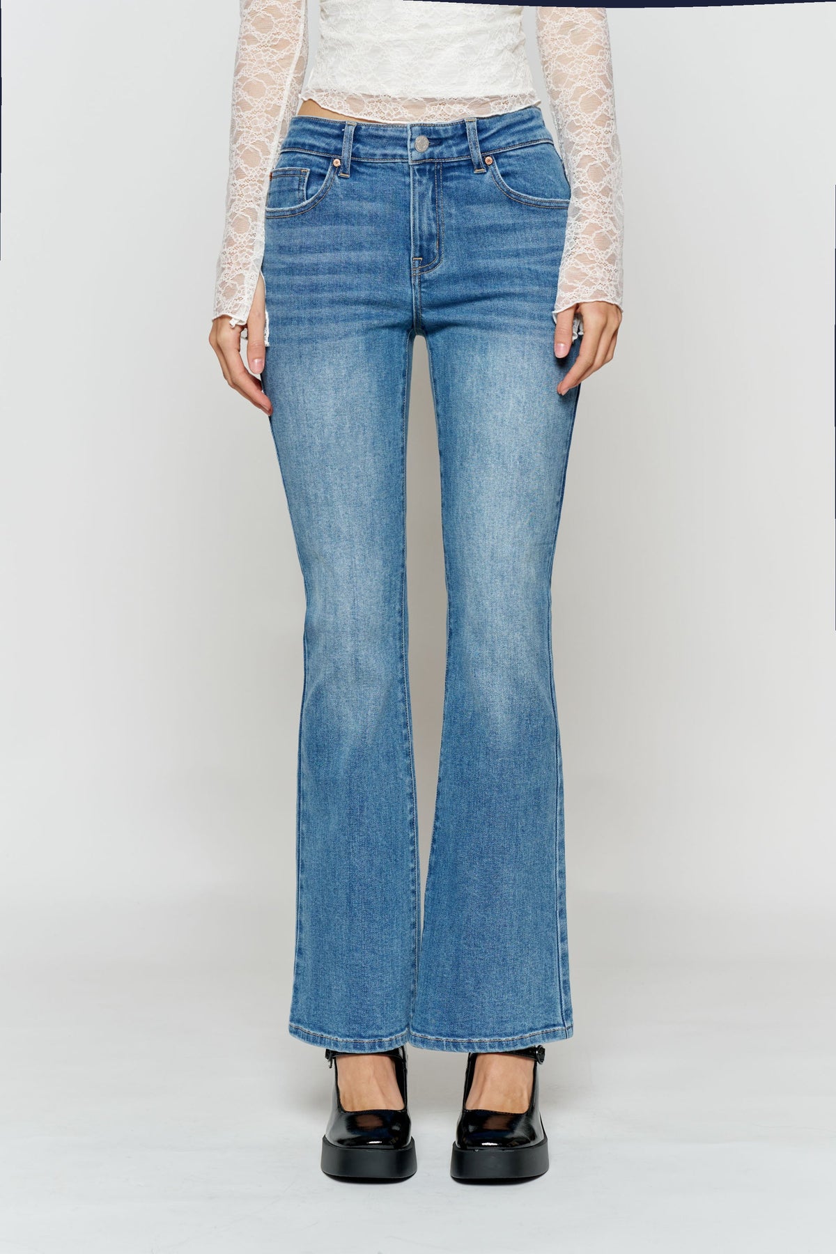 High Rise Ankle Bootcut Jeans