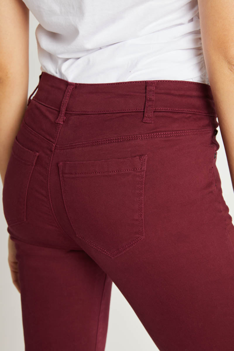 Burgundy Bermuda Denim Shorts