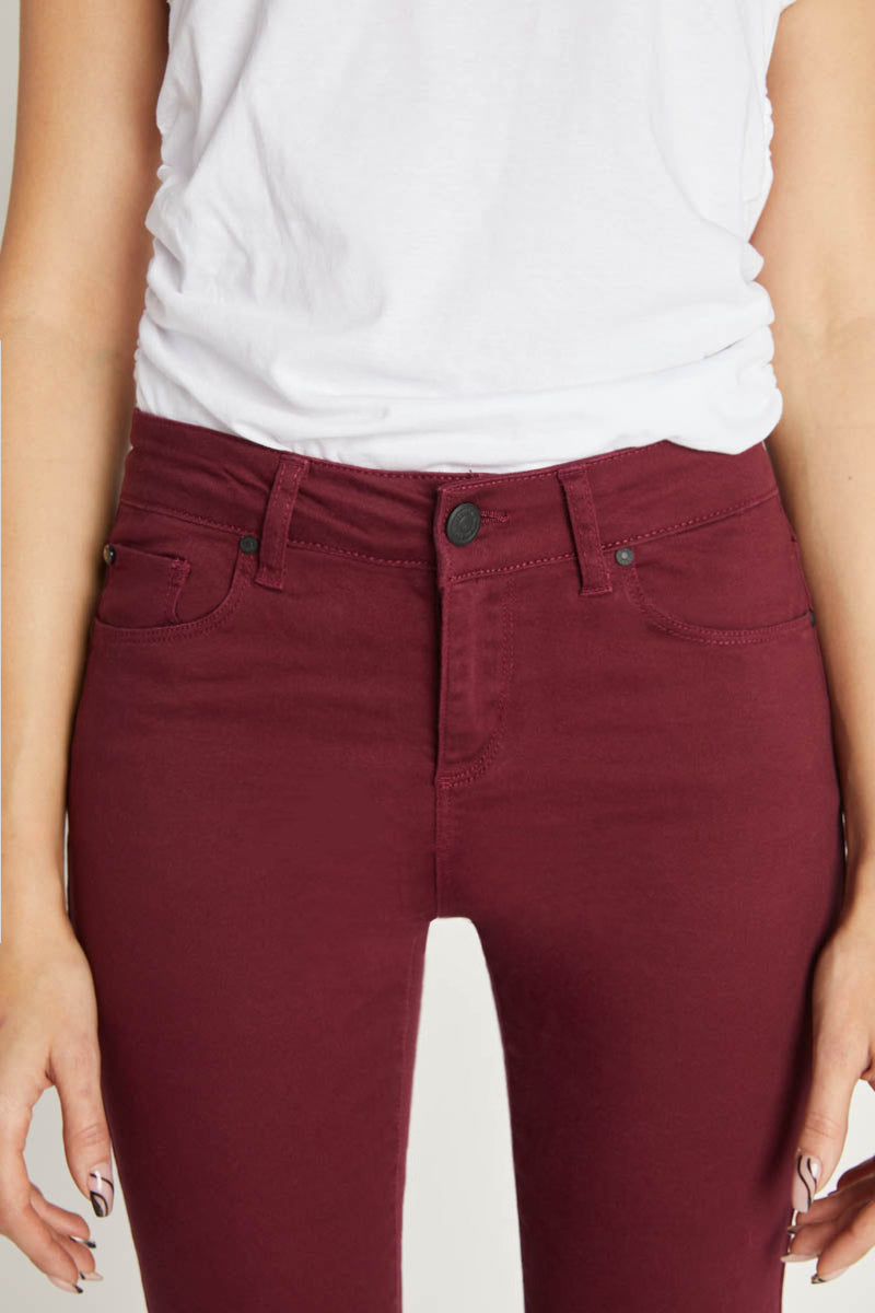 Burgundy Bermuda Denim Shorts