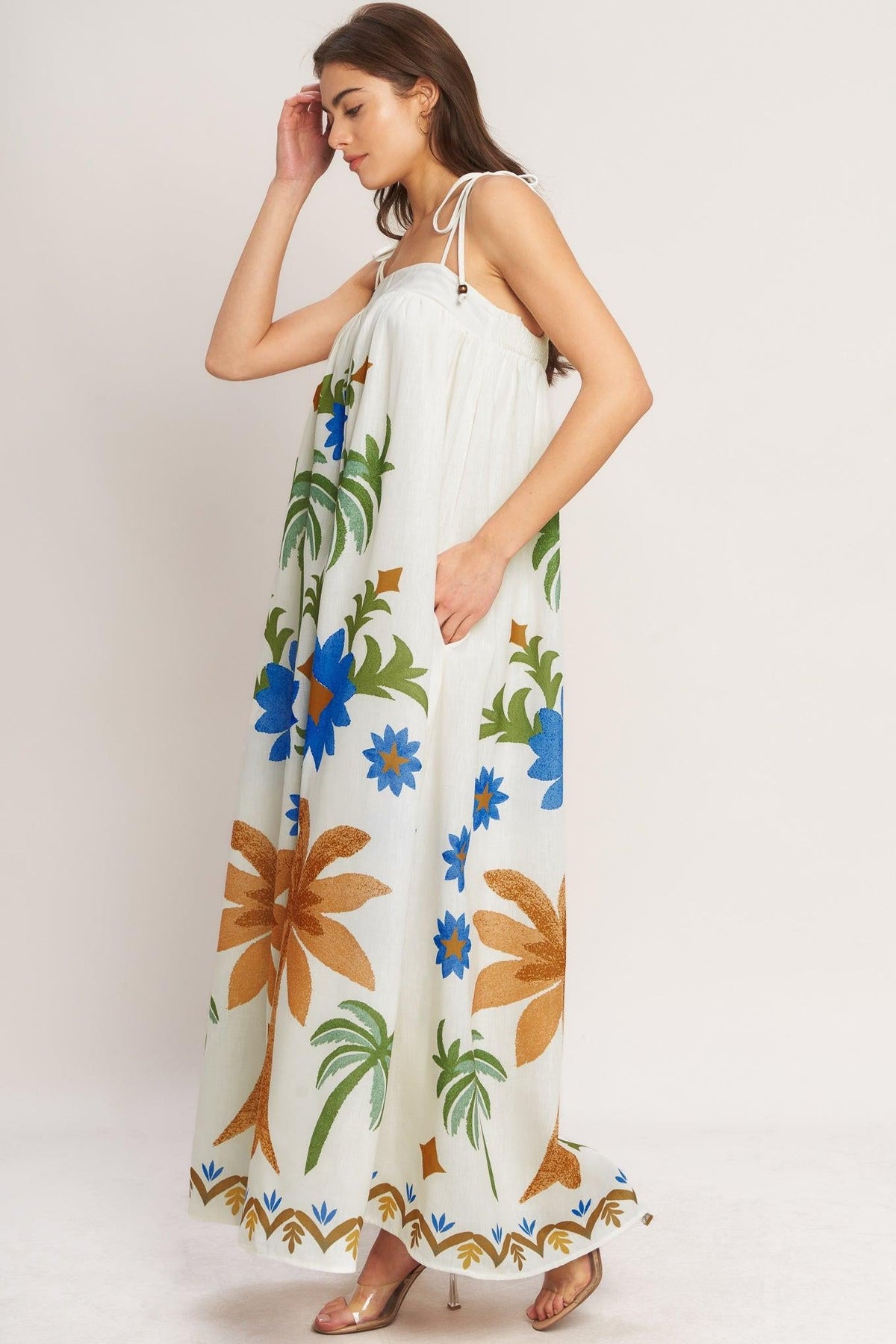 TROPIC ARTE FLOW WOVEN MAXI DRESS