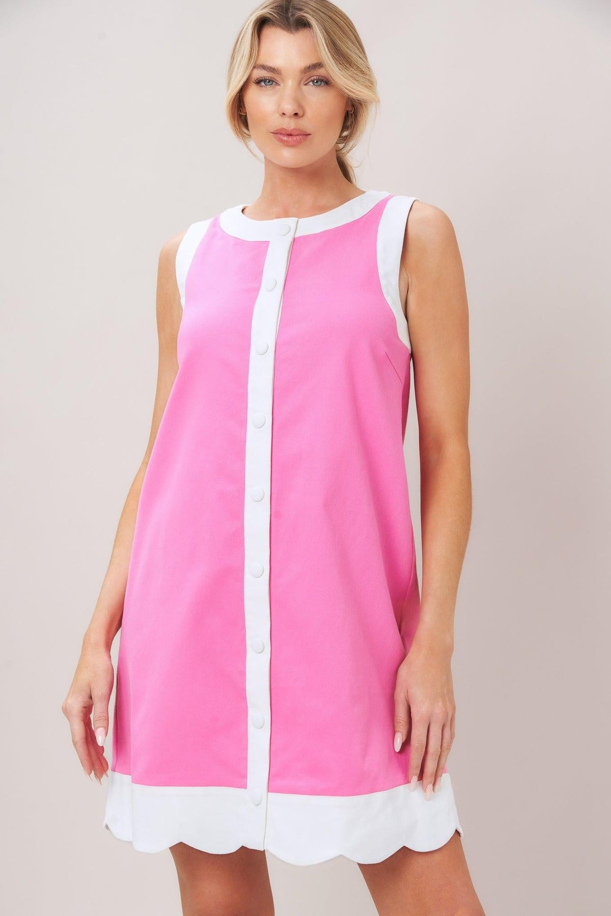 BARBIE SHIFT WOVEN MINI DRESS