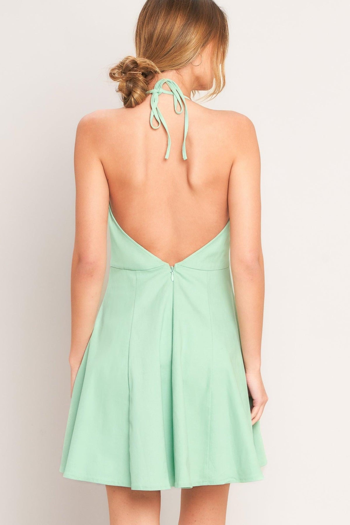LOVELY CHARM MINT WOVEN MINI DRESS