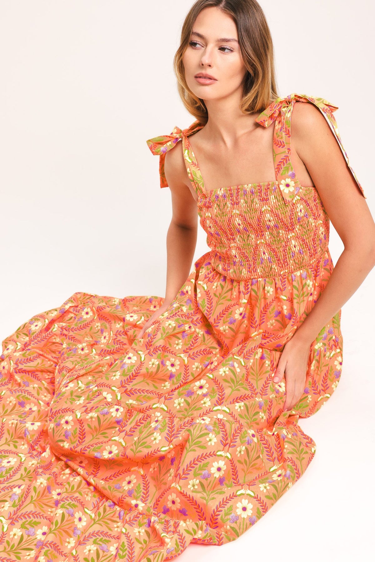 SUNKISS FLORAL WOVEN MAXI DRESS