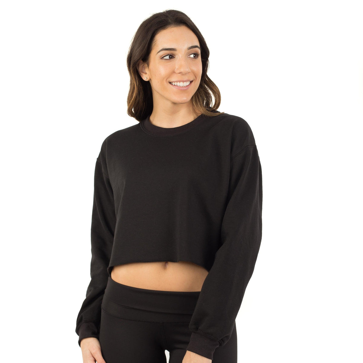 6035 - CLOSEOUT Women's Cropped Fleece Crew Neck Sweatshirt