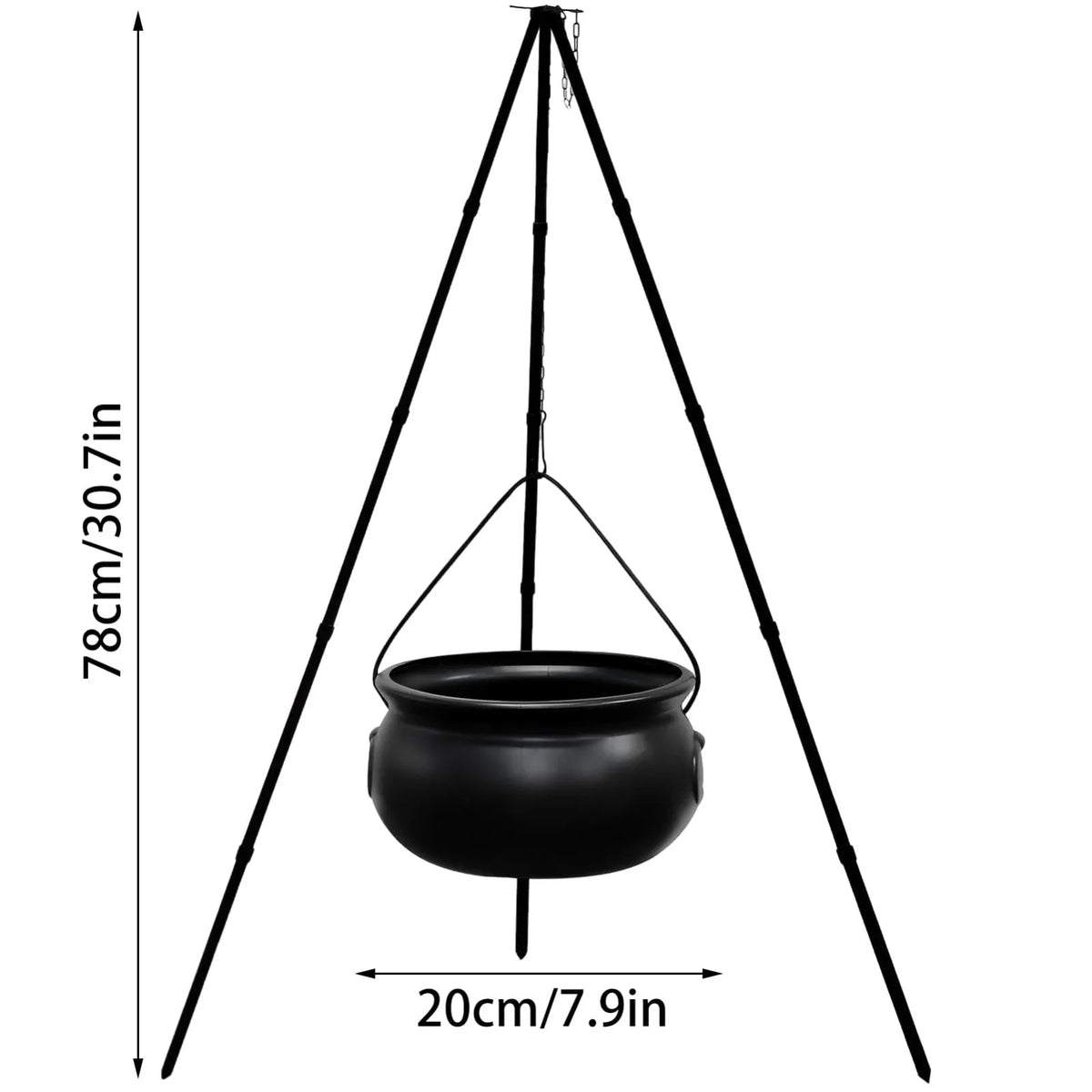 Large Witch Cauldron with LED Lights