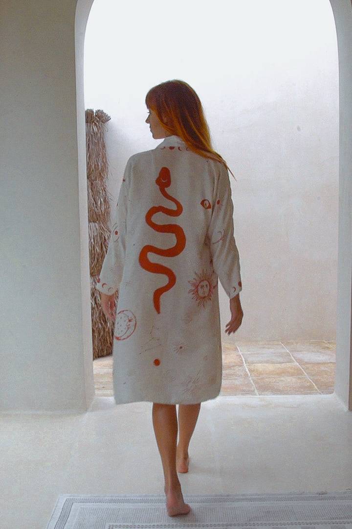 The Rigel Silk Robe in Dalaman Dreamer
