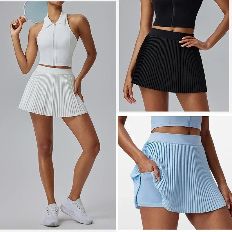Quick-drying Tennis Trousers Skirt Fitness Half-body Pleated