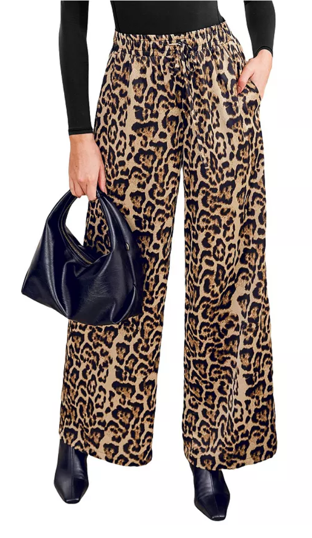 Cupshe Womens Walk on the Wild Side Wide Leg Pants, small