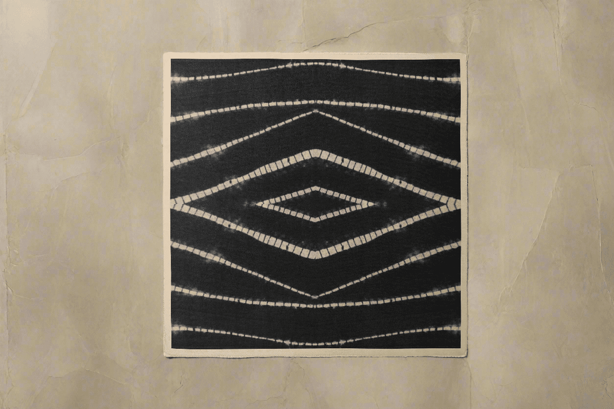 Charcoal Shibori Silk Beach Wrap Scarf