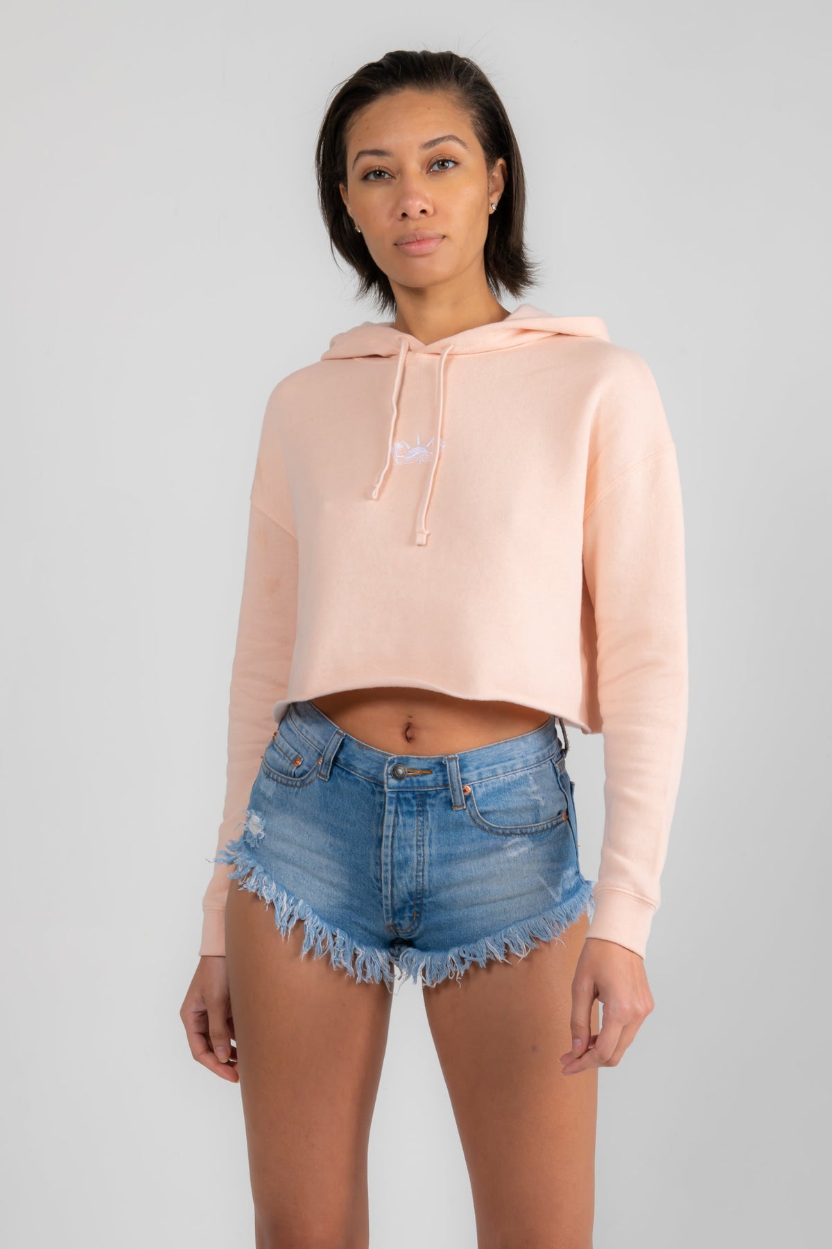 Blush Cropped Hoodie
