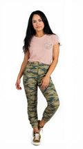 Free People Women's Pink Printed Short Sleeve Crew Neck T-Shirt Top-Size Small