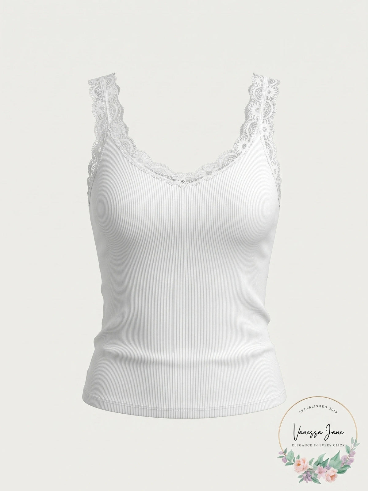Aqua Knit Lace Trim Camisole Top, Size Large