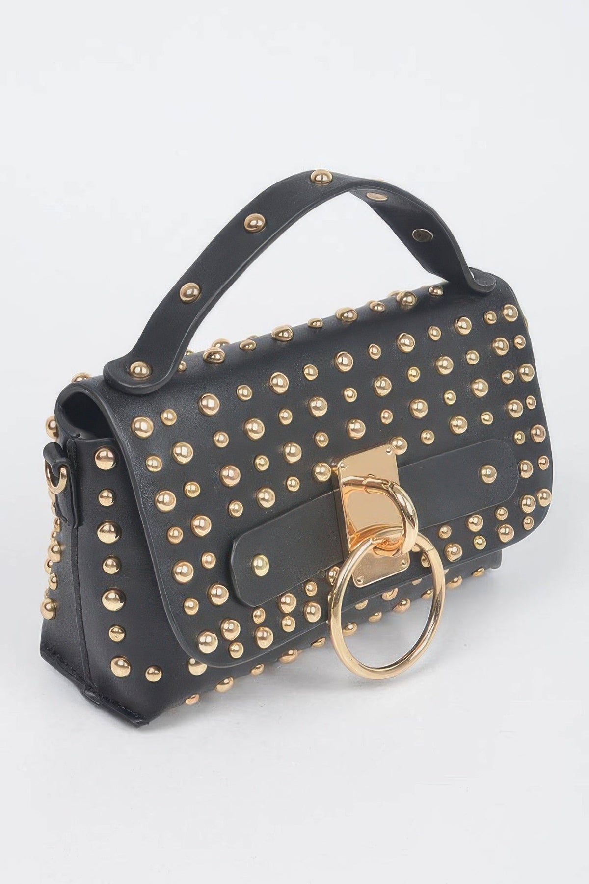 WOMEN'S BAG AUSTIN New Collection BYMANYC ® New York Black Leather Studded High end Designer Handbag