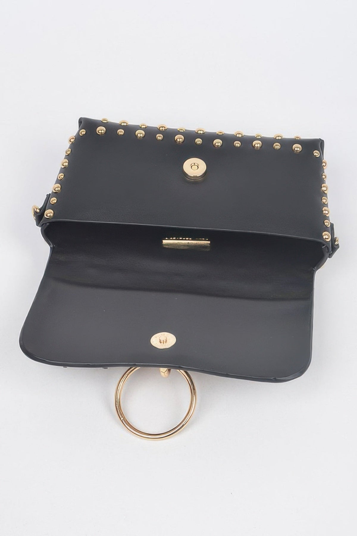 WOMEN'S BAG AUSTIN New Collection BYMANYC ® New York Black Leather Studded High end Designer Handbag
