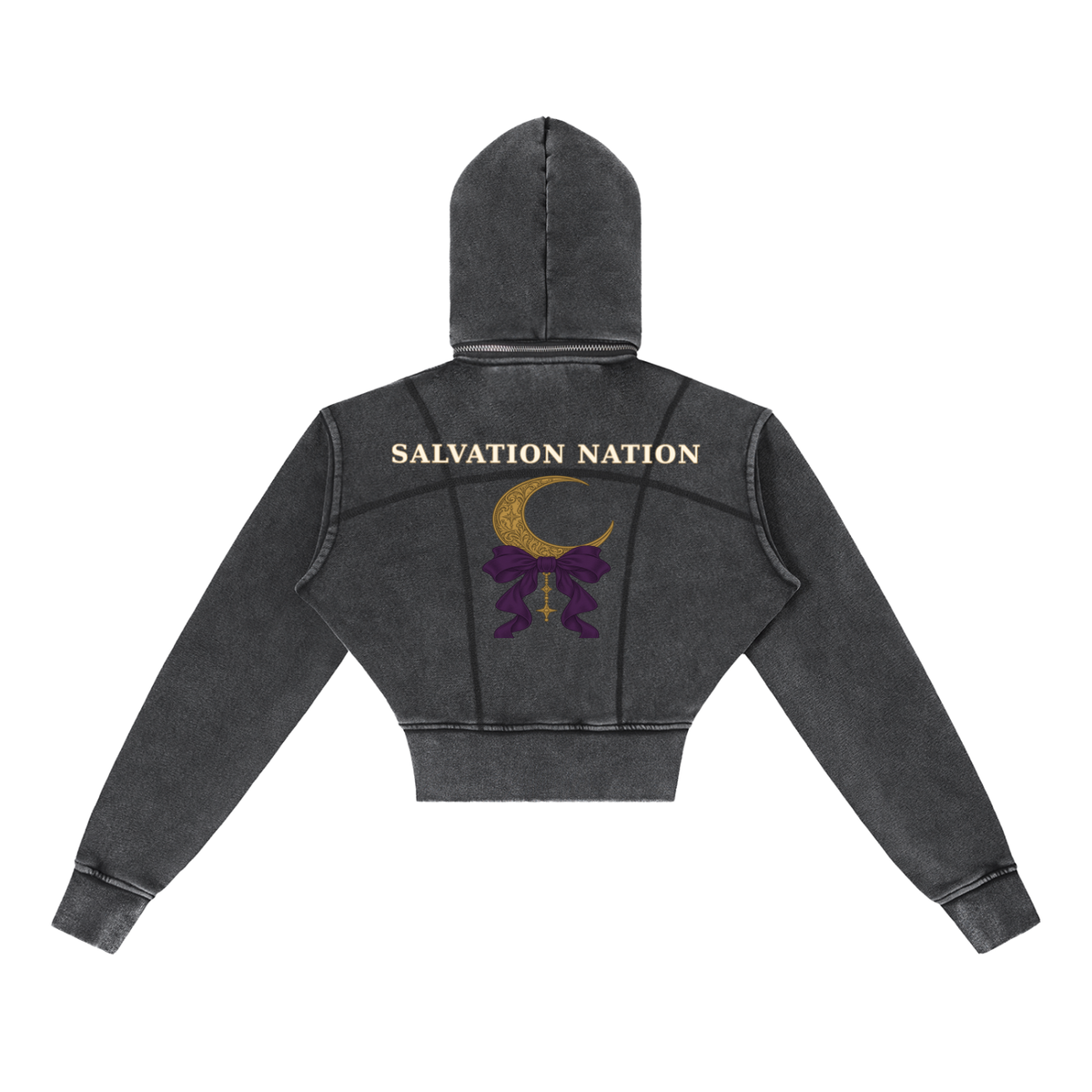 Vintage Washed Cropped Fleece Hoodie