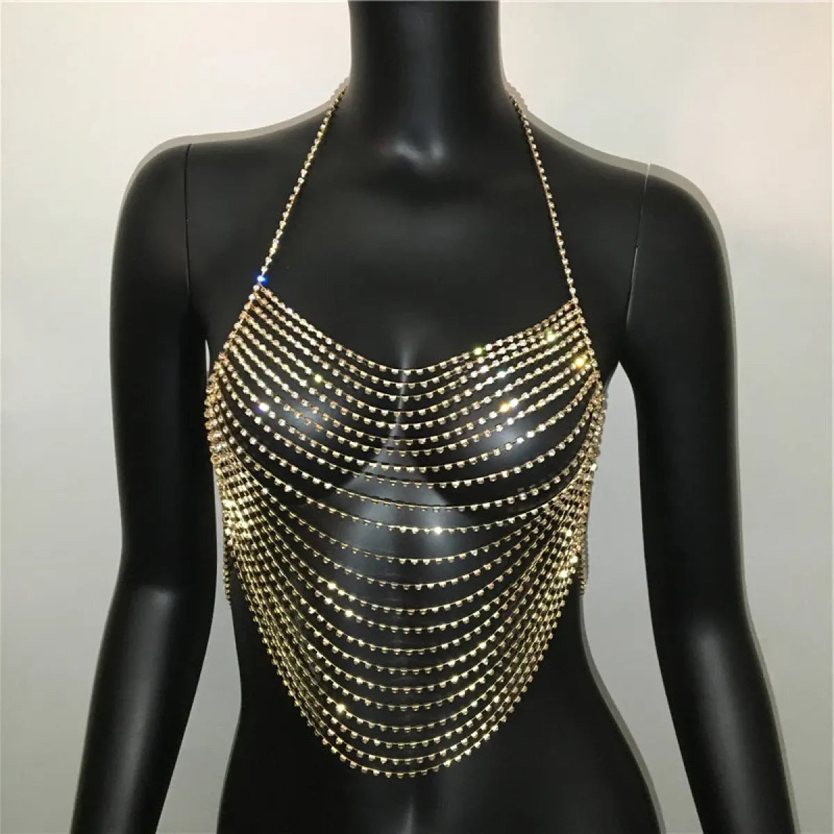 Shiny Harajuku Rhinestone Halter Top