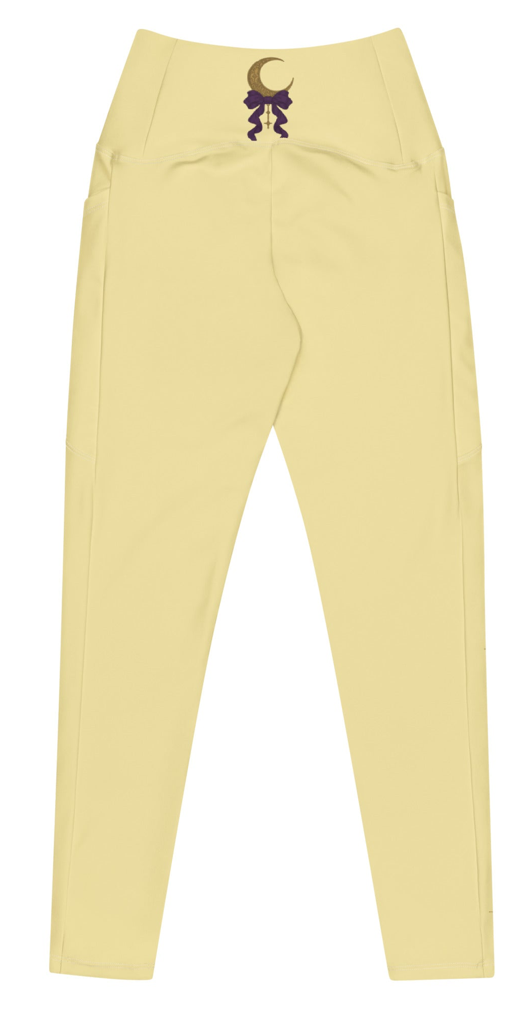 Crossover waist leggings with pockets Salvation Nation Exclusive in Butter Yellow and Plum