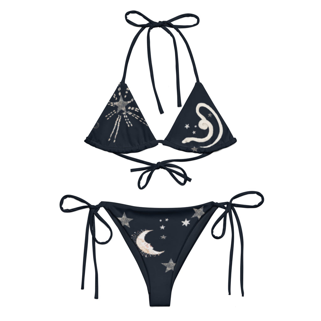 Vega String Bikini in Black Draco