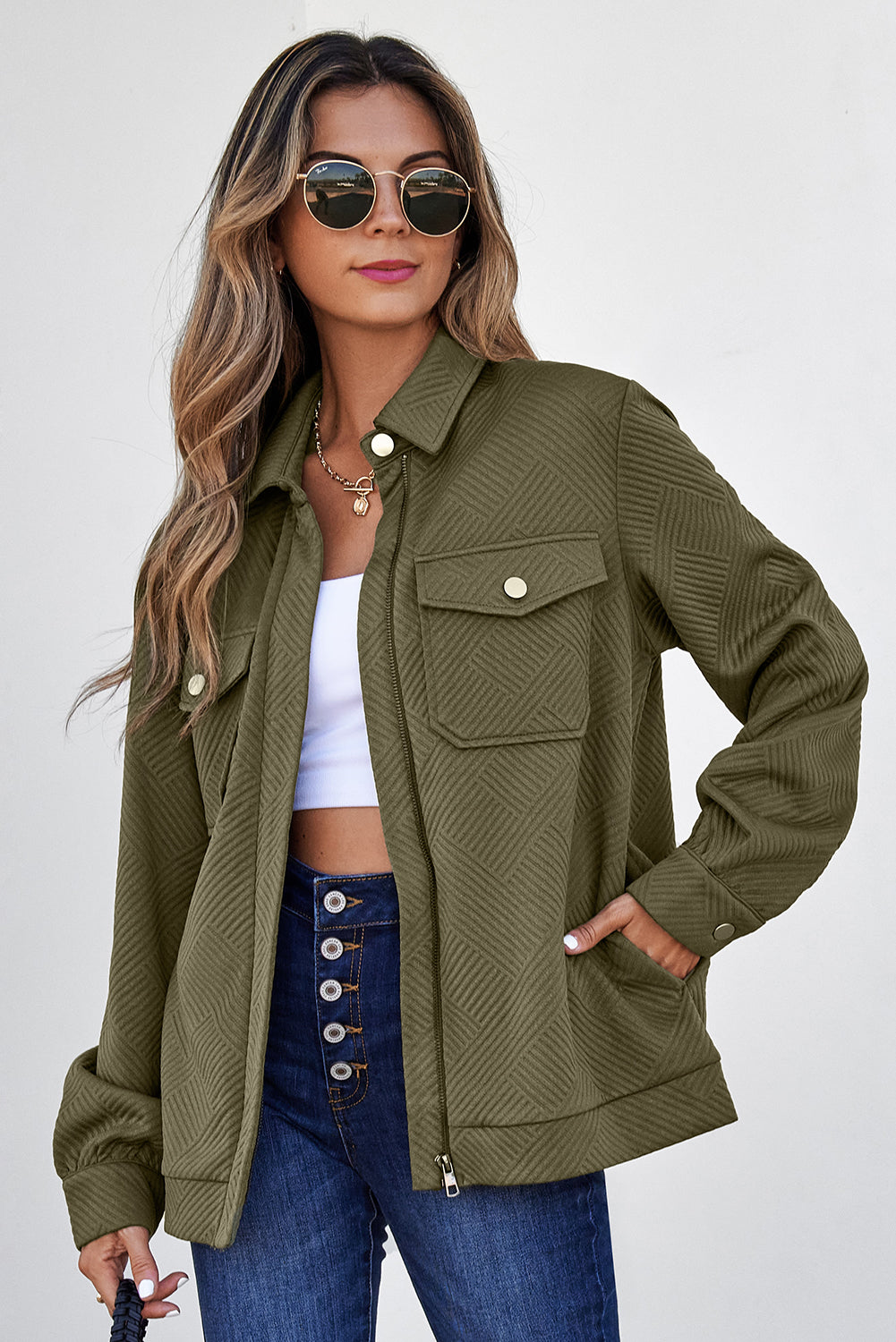 Remi Zip Up Flap Shirt