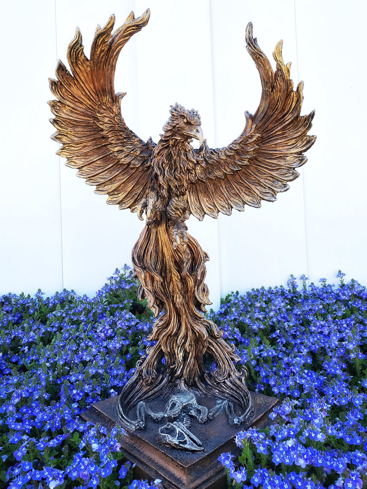 Phoenix Rising Statue, Large Version | Mythical Creature Figurine | Unique Legendary Flaming Phoenix Figurine. Fantasy Art Decor Gift