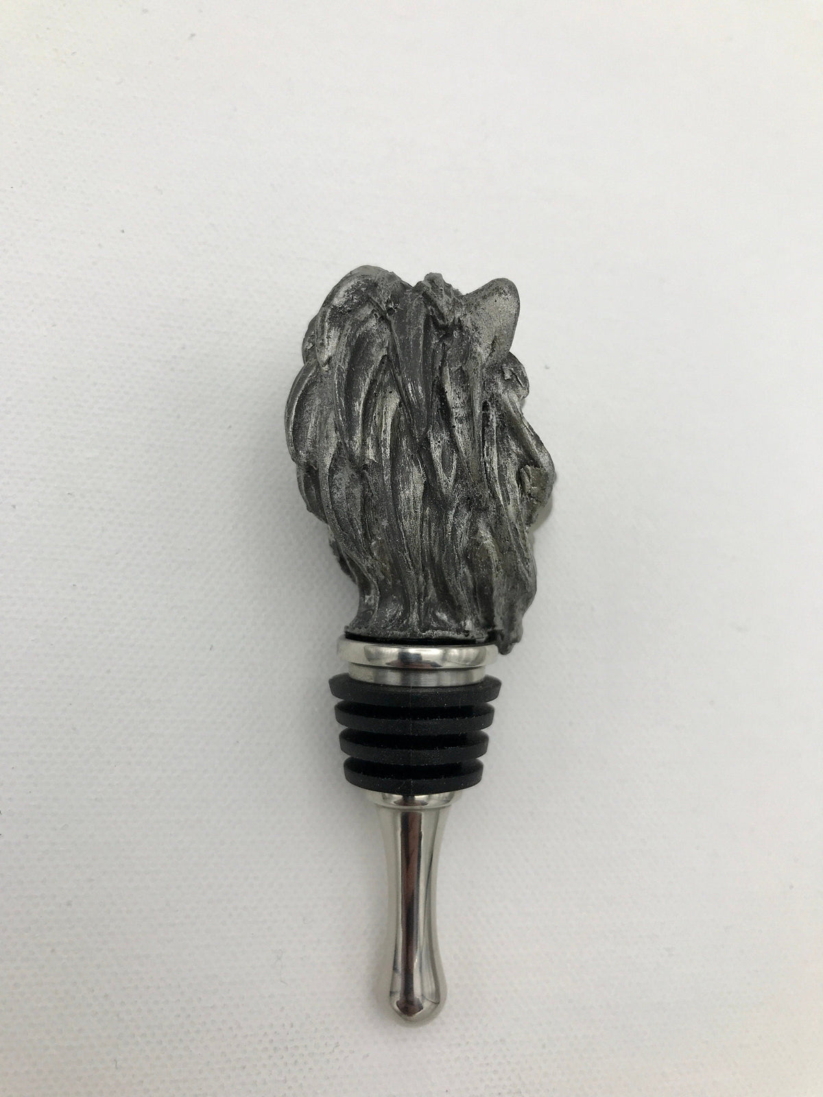 Lion Head Winestopper, Hand Sculpted Resin, Mythic Fantasy Art Barware | Gothic Lion Bottle Stopper | Fantasy Wine and Barware Gift