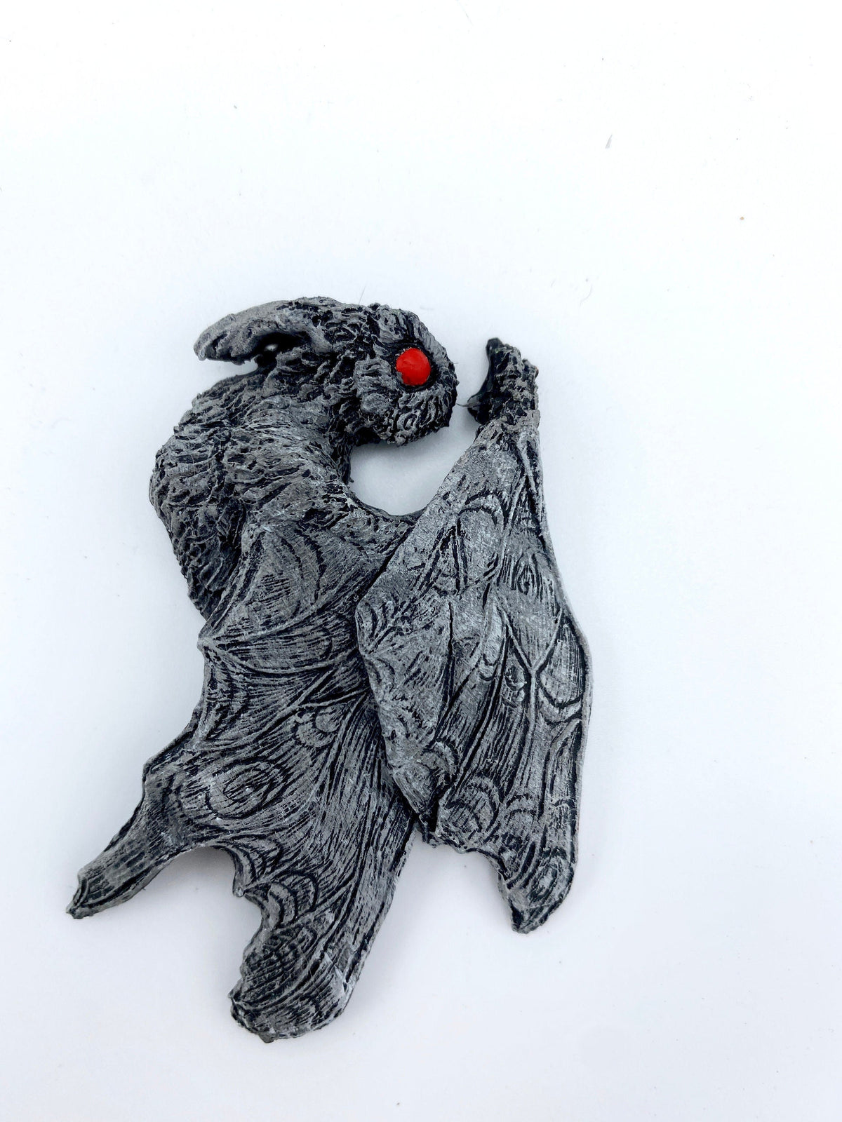 Mothman Magnet, Hand Painted Resin Sculpture | Cryptid Fantasy Decor | Moth Man Magnet for Horror and Gothic Decor