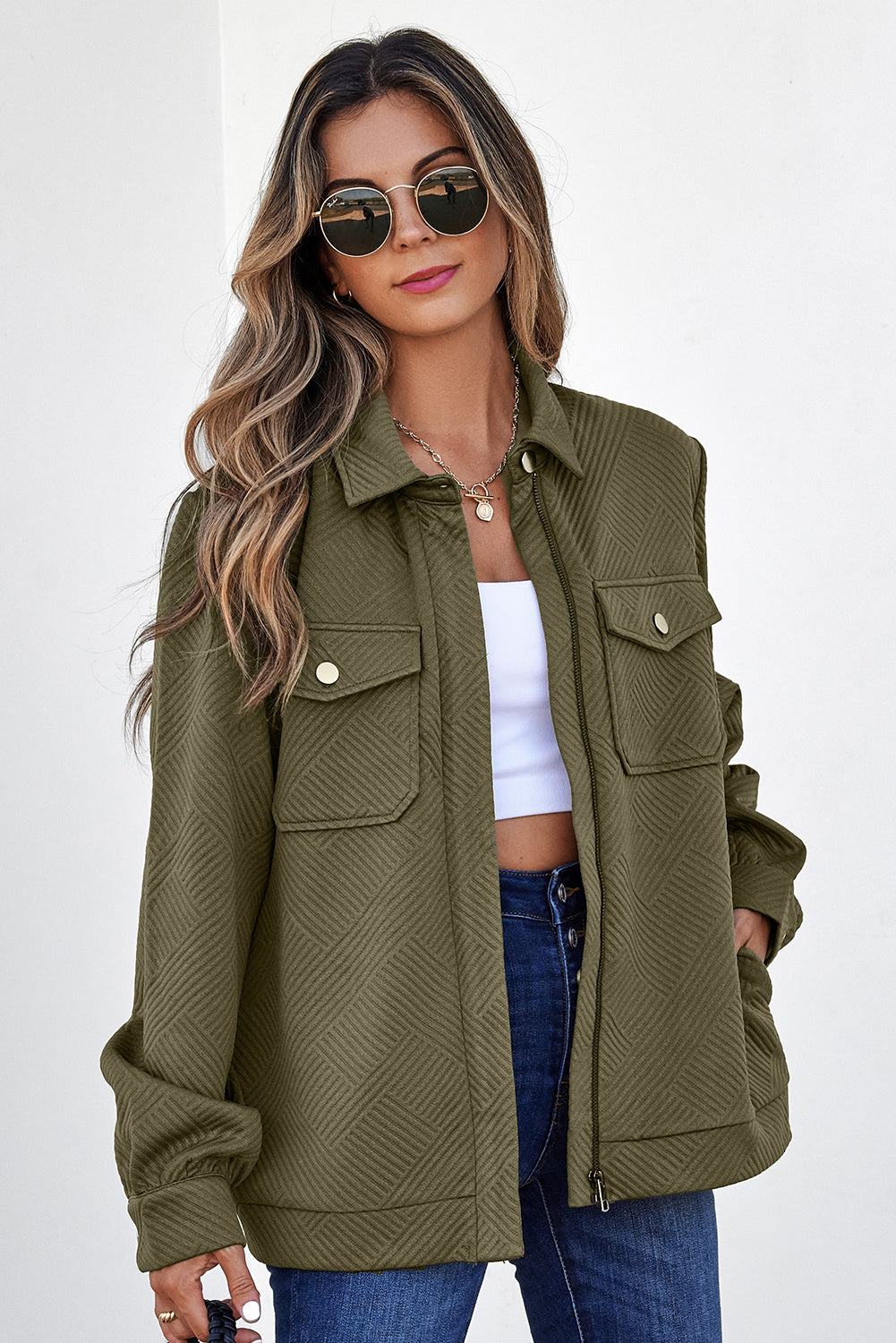 Remi Zip Up Flap Shirt