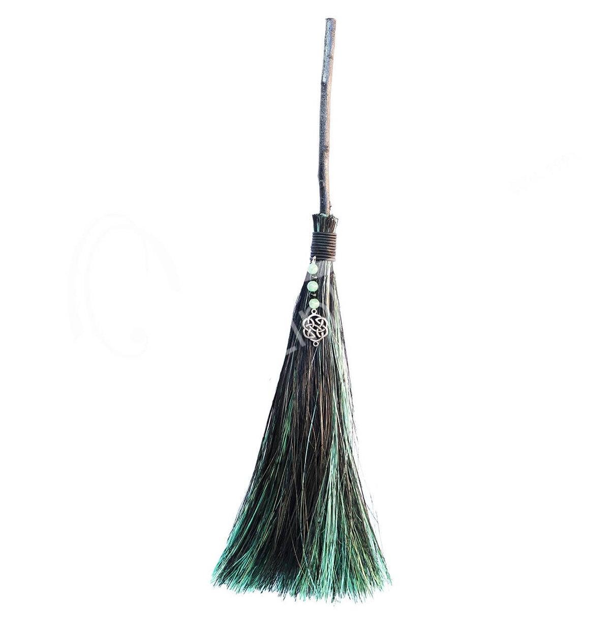 WITCH'S BROOM - ROUND BLACK & GREEN WITH GREEN AVEN