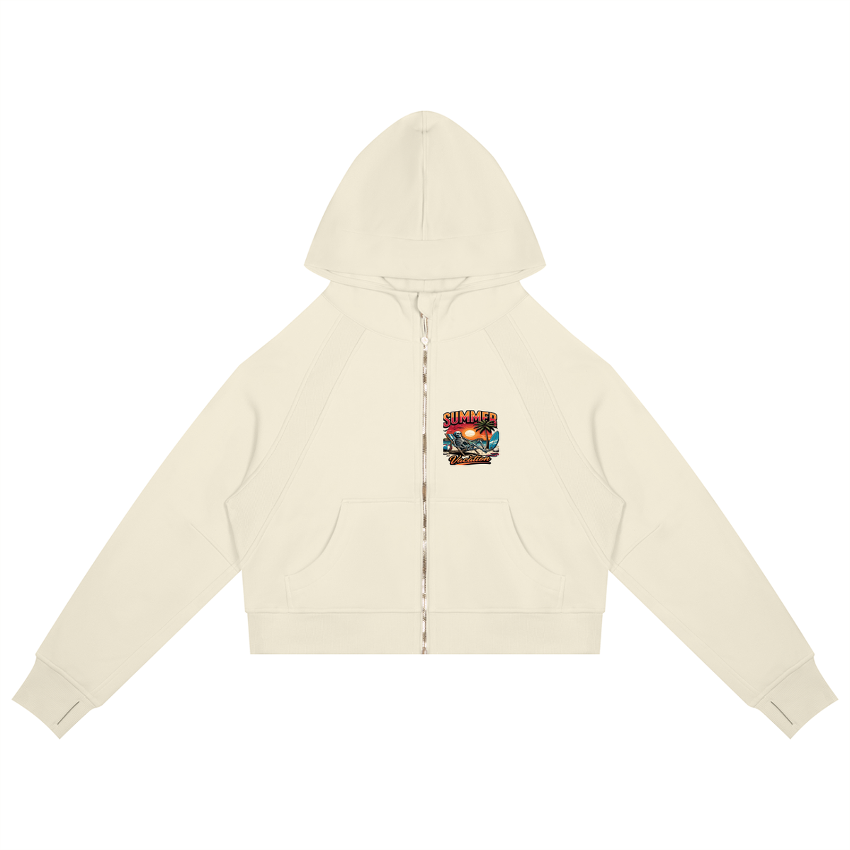 Salvation Nation Summer Mindset Cropped Zip-Through Hoodie