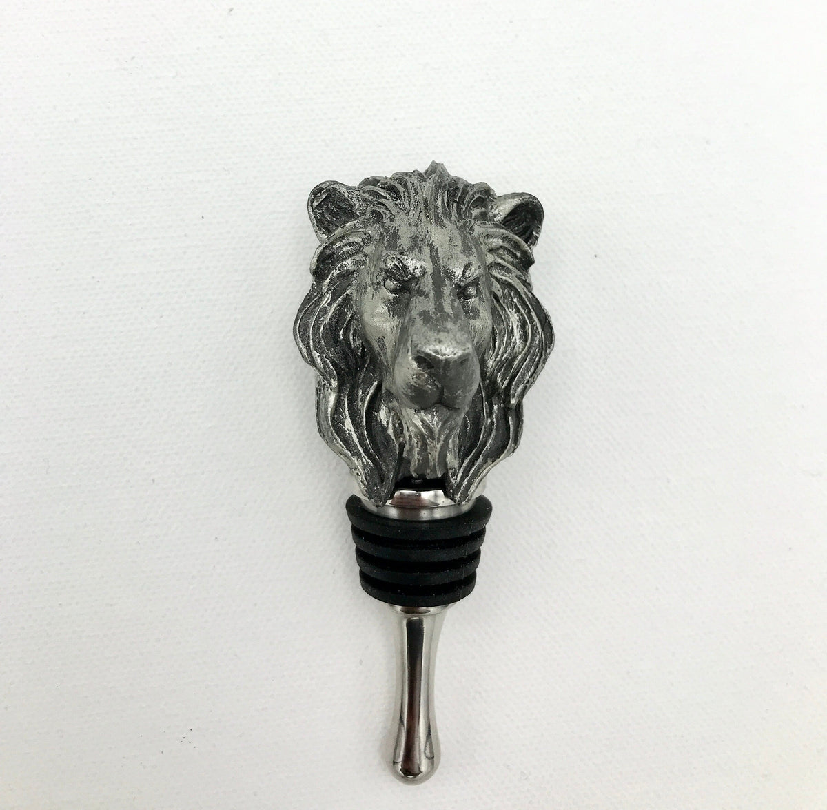 Lion Head Winestopper, Hand Sculpted Resin, Mythic Fantasy Art Barware | Gothic Lion Bottle Stopper | Fantasy Wine and Barware Gift