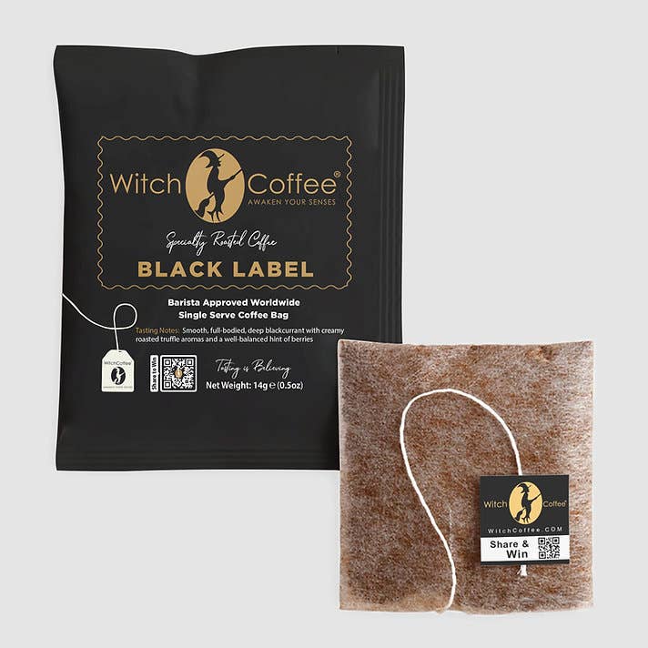 Witch Coffee - 13 Black Label individually Wrapped Steeped Coffee Bags