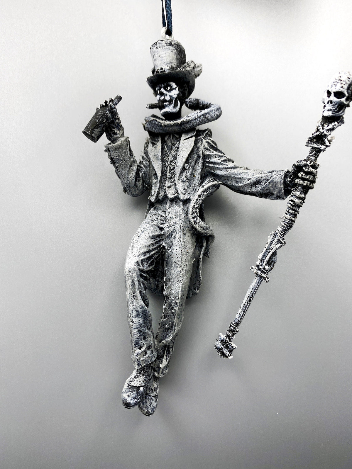 Baron Samedi, Voodoo Loa of Death Ornament, Hand Painted Resin | Legendary Voodoo Figurine | Gothic Ornament for Witchy Holiday Decor