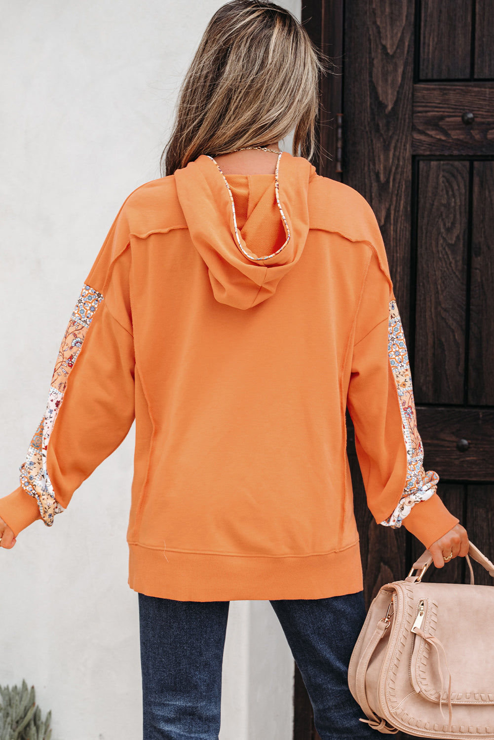 Myrassa Side Slit Drawstring Hoodie