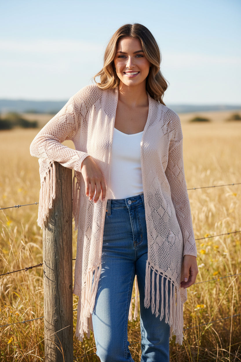 Winter Lennon, Waterfall, Knit Wrap Cardigan, Size Large