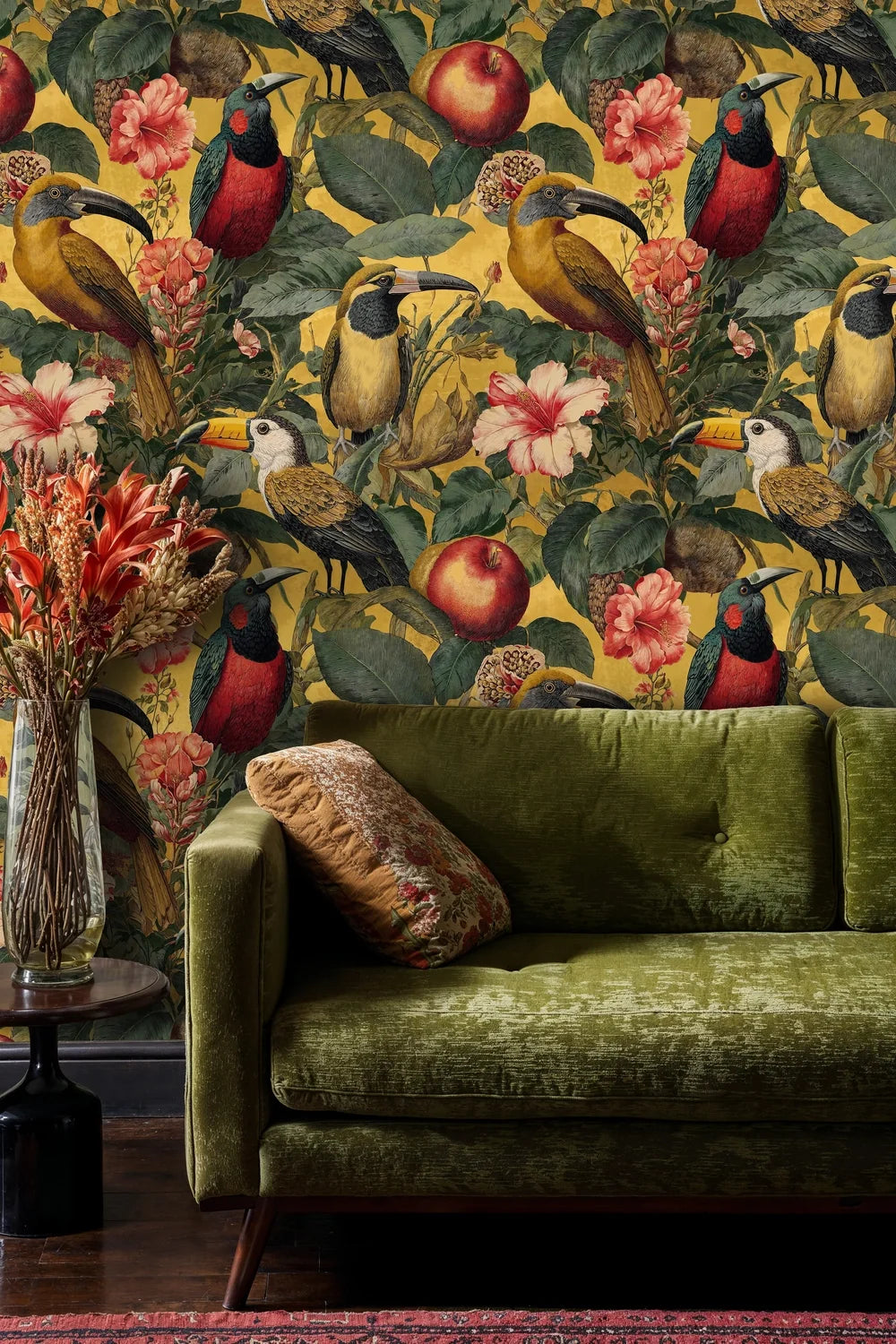 Tropical Toucans and Hibiscus Wallpaper