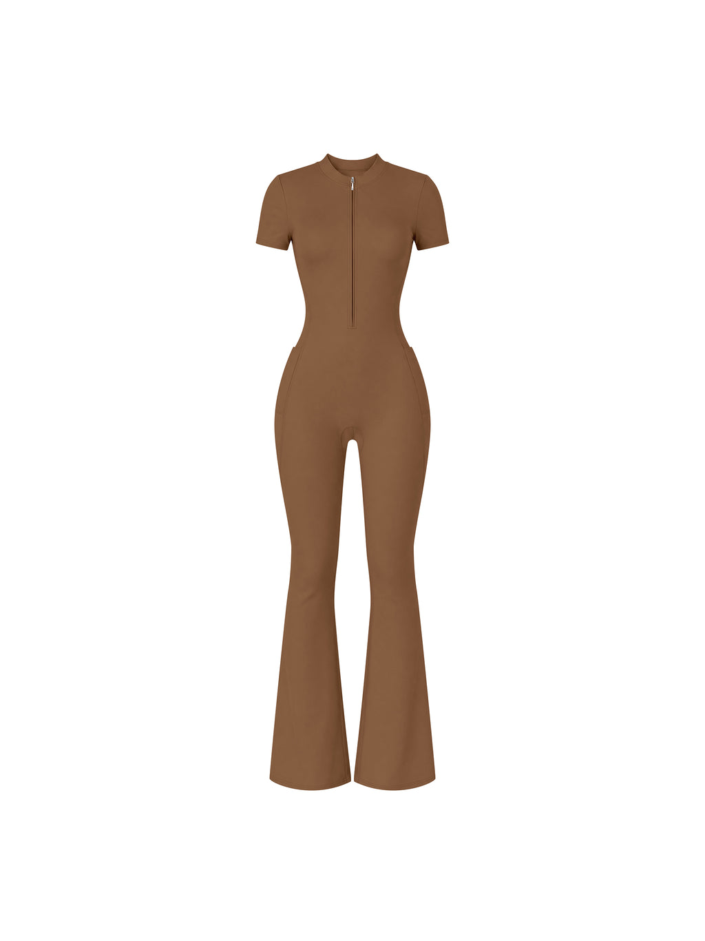 A Little Naughty Never Hurt Anyone Girl Gang Women’s Tight Flared Leg Quarter-Zip Jumpsuit