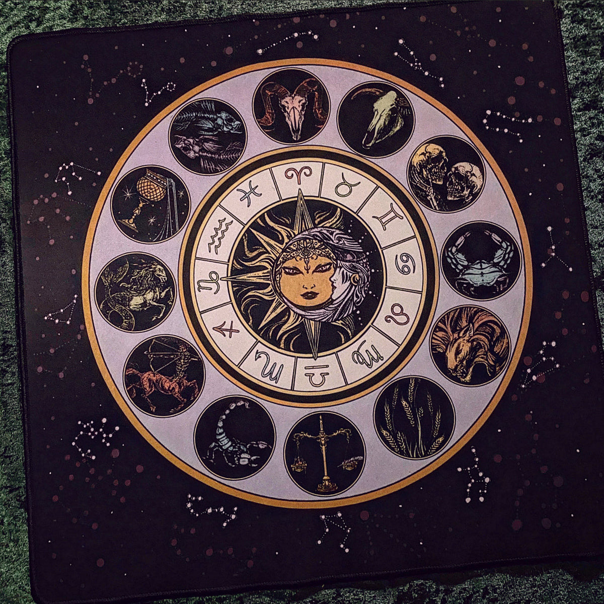 Divination Mat - Astrology Aesthetic (Small: 18”x18”)