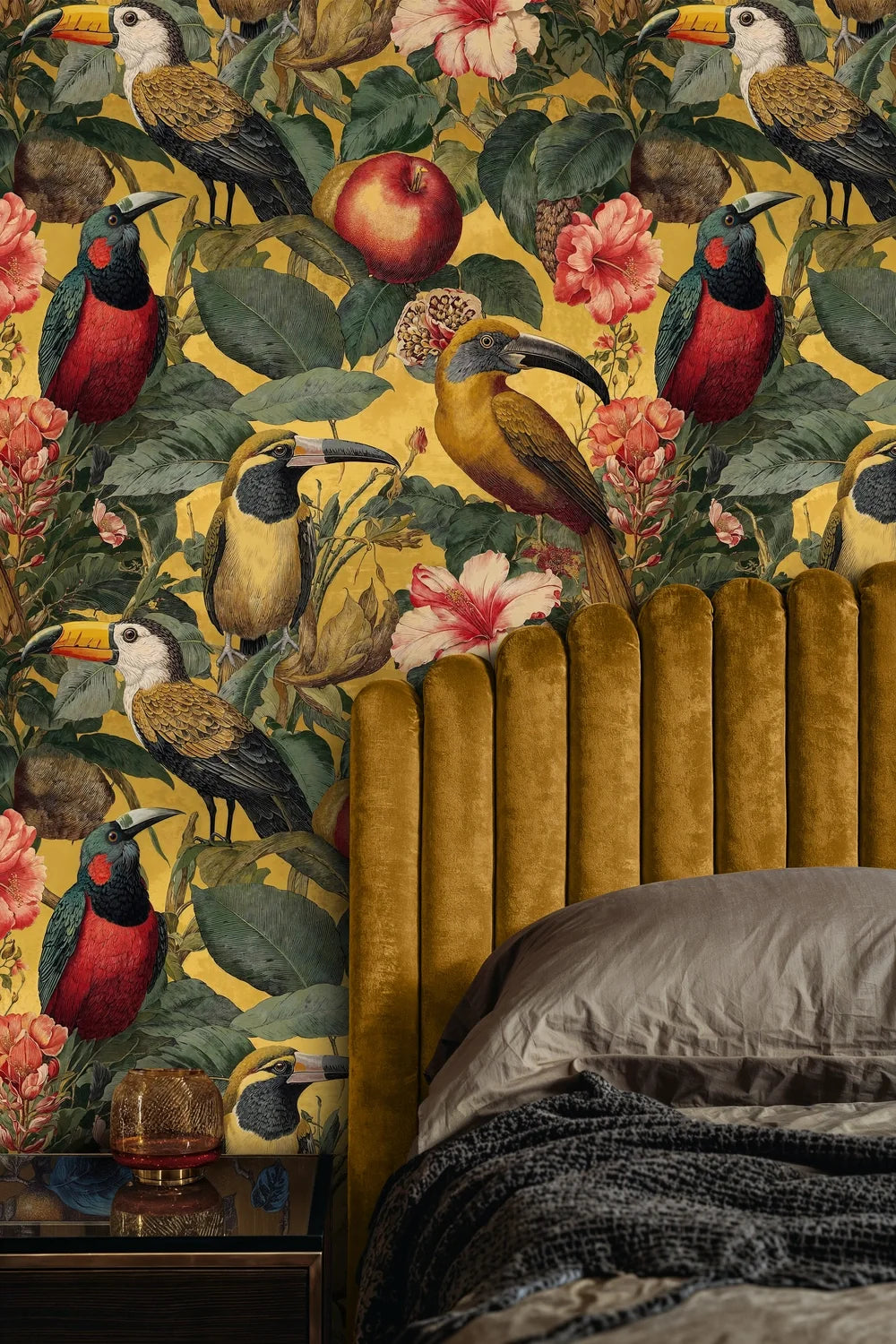 Tropical Toucans and Hibiscus Wallpaper