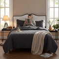 VCNY Home Kaleidoscope 3-Piece Grey Geometric Quilt Set  King